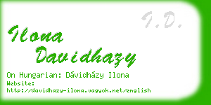 ilona davidhazy business card
